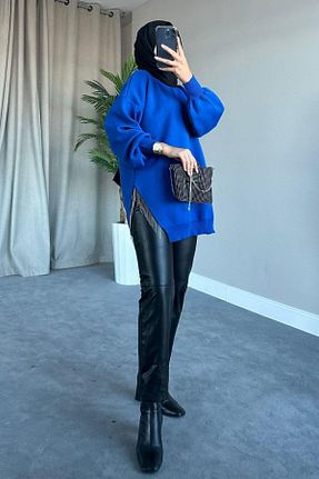 تونیک حجاب سرمه ای زنانه بافتنی Şule Giyim - کد 789826746