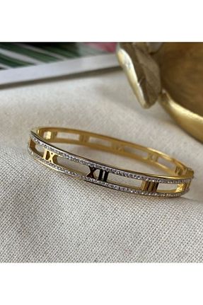 دستبند استیل (فولاد) طلائی زنانه استیل ضد زنگ İNN JEWELLERY - کد 802683855