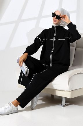 ست بالاتنه و پائین تنه حجاب مشکی زنانه Relaxed Mihran Butik - کد 841057095