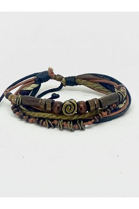 دستبند جواهر رنگی زنانه چرم etniko - کد 307162518