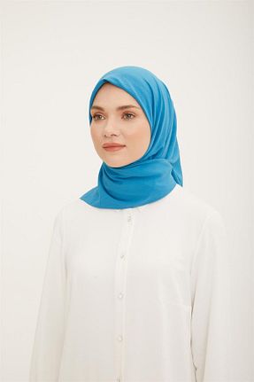 روسری آبی پنبه پلی استر Armine - کد 734502392
