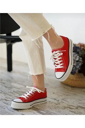 کفش اسپادریل قرمز زنانه پارچه ای BY İMİS SHOES - کد 797133217