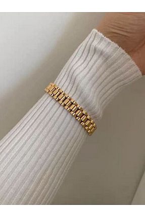 دستبند استیل (فولاد) طلائی زنانه استیل ضد زنگ BORENO - کد 744515132