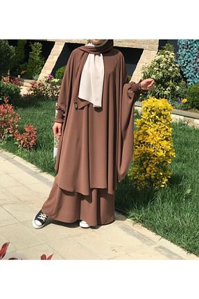 ست بالاتنه و پائین تنه حجاب قهوه ای زنانه Balon NAKŞİDİL - کد 301726629