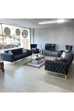 ست مبل مشکی 3+3+1+1 TİTİZKOLTUK - کد 472819386