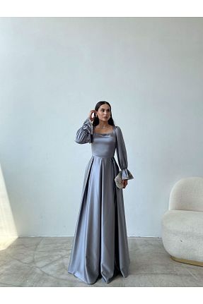 لباس مجلسی و فارغ التحصیلی طوسی زنانه ساتن Housebutik - کد 854226208