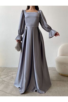 لباس مجلسی و فارغ التحصیلی طوسی زنانه ساتن Housebutik - کد 854226208