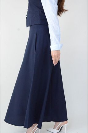 دامن سرمه ای زنانه پارچه Bezzazzen - کد 858489787