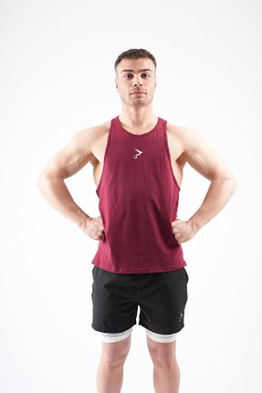 رکابی اسپرت زرشکی مردانه پنبه Gymhard - کد 858509384