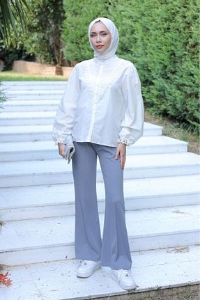 شلوار طوسی زنانه لیکرا Brs - کد 850920428