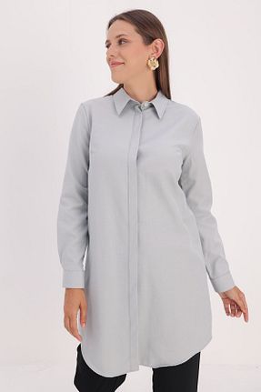 تونیک حجاب طوسی زنانه مخلوط پلی استر ALLDAY - کد 76199037