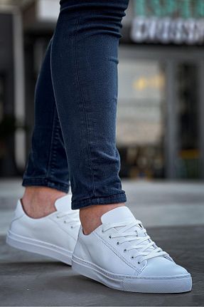 کفش اسنیکر سفید مردانه بند دار BESS SHOES - کد 858575002