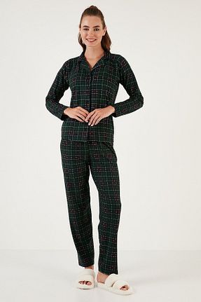 ست لباس راحتی سبز زنانه پلی استر - الاستین Lela - کد 743402831