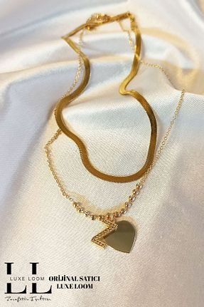 ست استیل طلائی زنانه 2 تایی Luxe Loom Zarafetin Işıltısı - کد 854019545