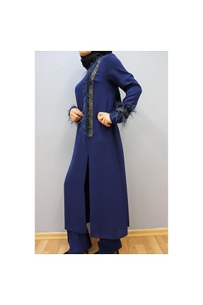 ست بالاتنه و پائین تنه حجاب سرمه ای زنانه Dad çınar özkan - کد 313508439
