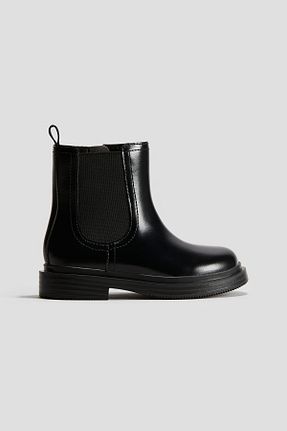 بوت / نیم بوت مشکی بچه گانه چرم مصنوعی H&M - کد 858376220