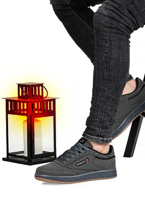 کفش اسنیکر طوسی مردانه بند دار OXİ - کد 926935702