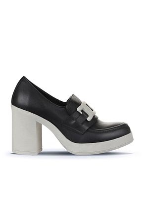 کفش پاشنه بلند کلاسیک مشکی زنانه چرم Bueno Shoes - کد 771955313