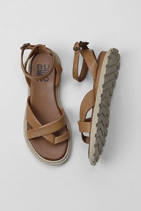 صندل قهوه ای زنانه پاشنه تخت Bueno Shoes - کد 666580516