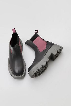 بوت / نیم بوت طوسی زنانه چرم خالص Bueno Shoes - کد 443035768