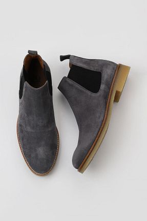 بوت / نیم بوت طوسی مردانه چرم خالص Bueno Shoes - کد 453693003