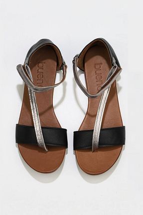 صندل مشکی زنانه پاشنه تخت Bueno Shoes - کد 337618203