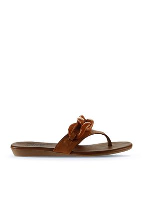 دمپائی قهوه ای زنانه چرم خالص Bueno Shoes - کد 290521090
