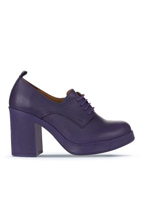 کفش پاشنه بلند کلاسیک بنفش زنانه چرم Bueno Shoes - کد 771955279