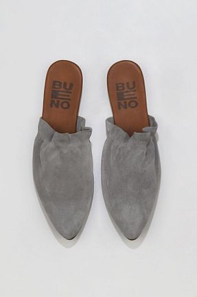 دمپائی طوسی زنانه چرم خالص Bueno Shoes - کد 345870063
