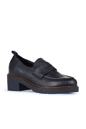 کفش لوفر سرمه ای زنانه چرم خالص Bueno Shoes - کد 776073541