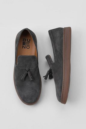 کفش لوفر طوسی مردانه چرم خالص Bueno Shoes - کد 682585970