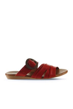 دمپائی قرمز زنانه چرم خالص Bueno Shoes - کد 280892374