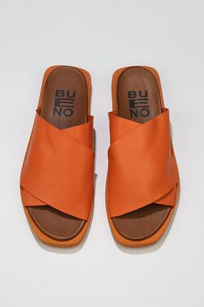 دمپائی نارنجی زنانه چرم خالص Bueno Shoes - کد 310873363