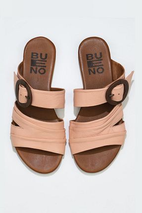 دمپائی صورتی زنانه چرم خالص Bueno Shoes - کد 337619682