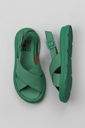 صندل سبز زنانه پاشنه تخت Bueno Shoes - کد 774534809