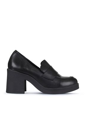 کفش پاشنه بلند کلاسیک مشکی زنانه چرم Bueno Shoes - کد 776075315