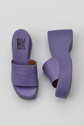 دمپائی بنفش زنانه چرم خالص Bueno Shoes - کد 774835900