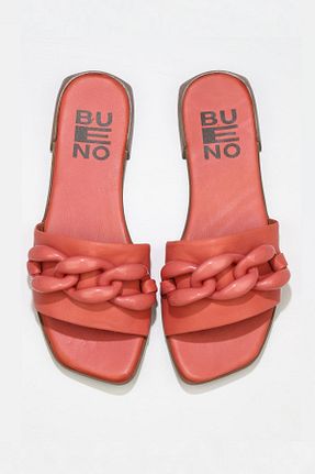 دمپائی قرمز زنانه چرم خالص Bueno Shoes - کد 332405760