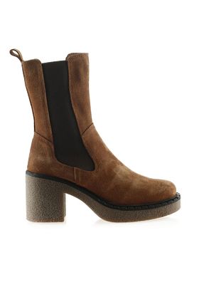 بوت / نیم بوت قهوه ای زنانه چرم خالص Bueno Shoes - کد 187441494