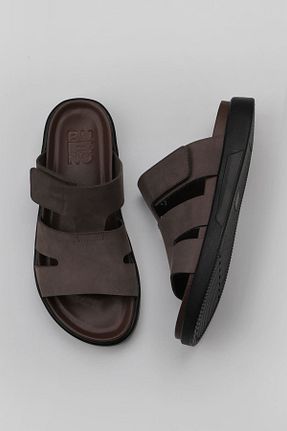 دمپائی قهوه ای مردانه چرم خالص Bueno Shoes - کد 774836592