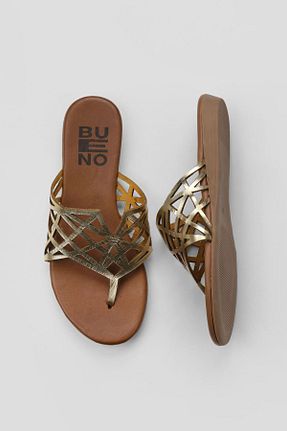 دمپائی زرد زنانه چرم خالص Bueno Shoes - کد 683498713