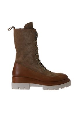 بوت / نیم بوت قهوه ای زنانه چرم خالص Bueno Shoes - کد 387685750