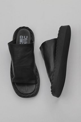 دمپائی مشکی زنانه چرم خالص Bueno Shoes - کد 774569889