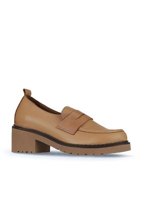 کفش لوفر قهوه ای زنانه چرم خالص Bueno Shoes - کد 776073482