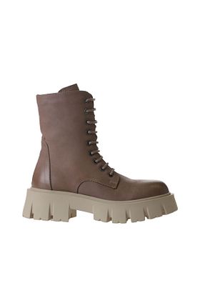 بوت / نیم بوت قهوه ای زنانه چرم خالص Bueno Shoes - کد 389409749