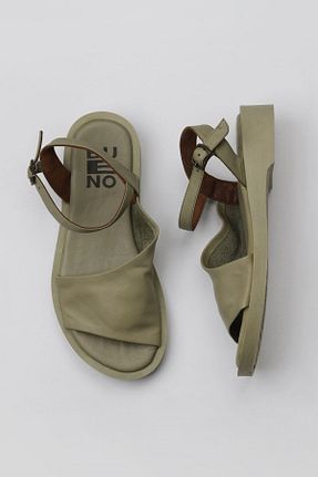 صندل خاکی زنانه پاشنه ضخیم Bueno Shoes - کد 774569912