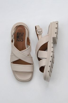 صندل بژ زنانه پاشنه تخت Bueno Shoes - کد 815735592