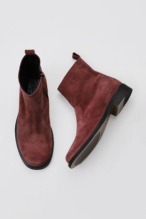 بوت / نیم بوت زرشکی زنانه چرم خالص Bueno Shoes - کد 381858917