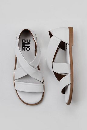 صندل سفید زنانه پاشنه تخت Bueno Shoes - کد 666580657