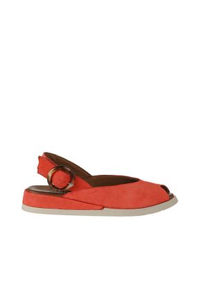 صندل قرمز زنانه پاشنه تخت Bueno Shoes - کد 774569916